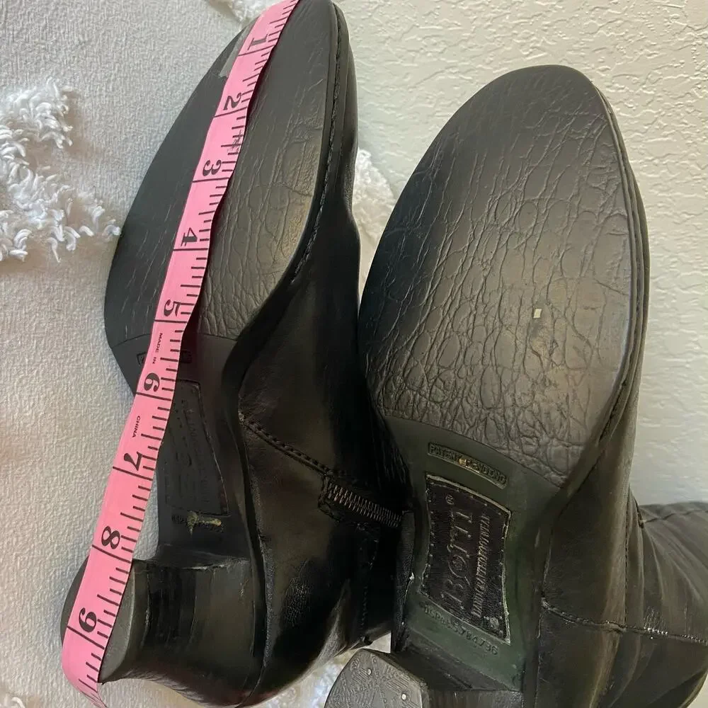 BORN Leather Boots Women's High-Calf Fashion Heel Blk Sz 7 Grunge Goth Witchy - Picture 7 of 11